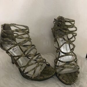 Snakeskin strappy sandals Sz 7